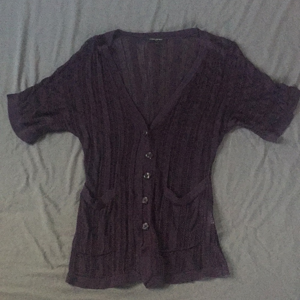 Banana Republic, purple, short sleeve cardigan